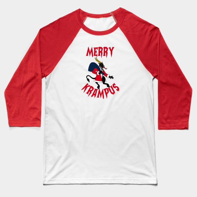 Merry Krampus Baseball T-Shirt by alexwestshop